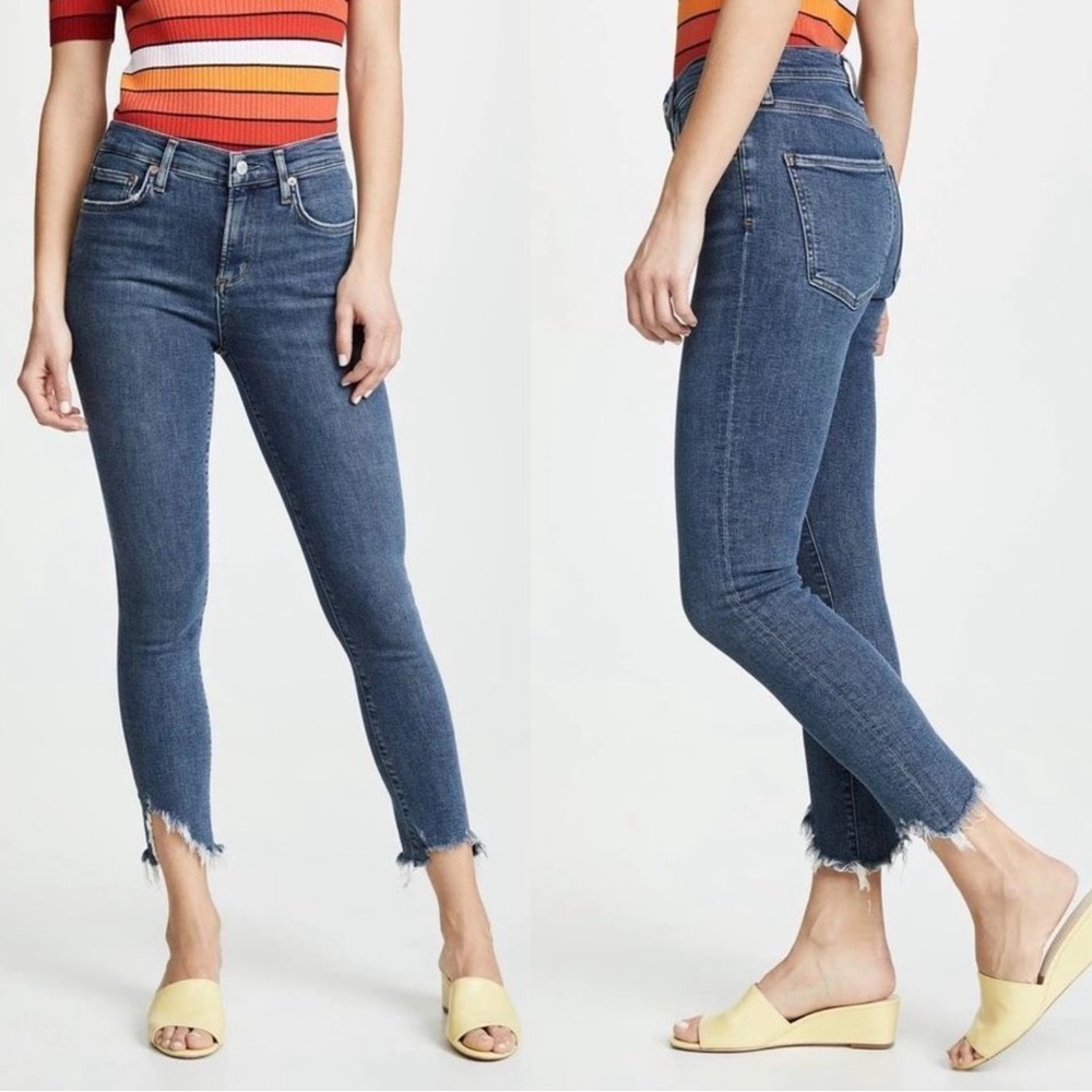 \AGOLDE\ Sophie Frayed Hem Skinny Jeans
